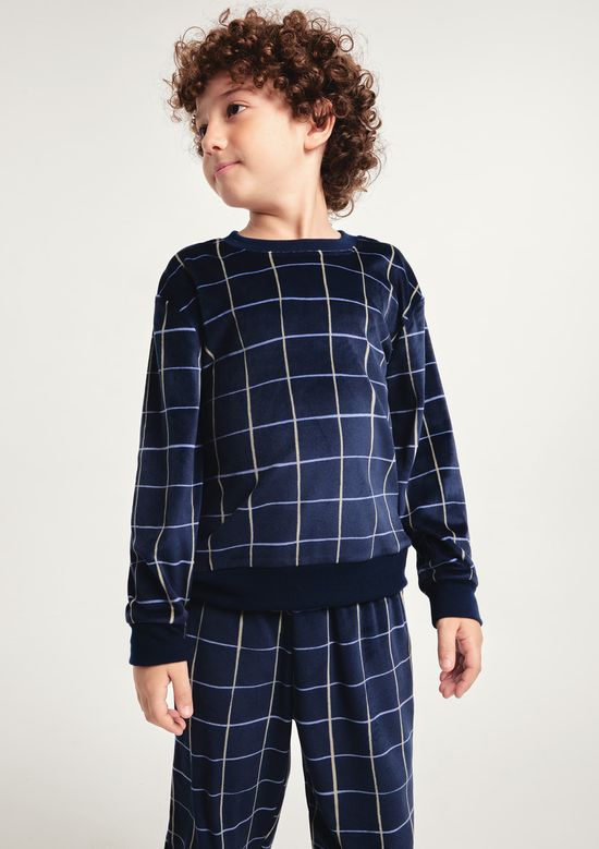 Foto do produto: Pijama Longo Infantil Menino Estampado - Azul