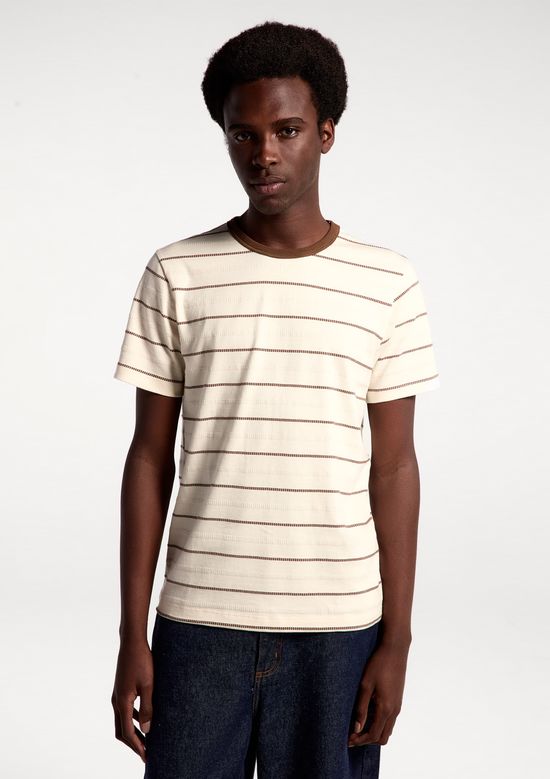 Foto do produto: Camiseta Masculina Manga Curta Fio Tinto Listrada - Creme