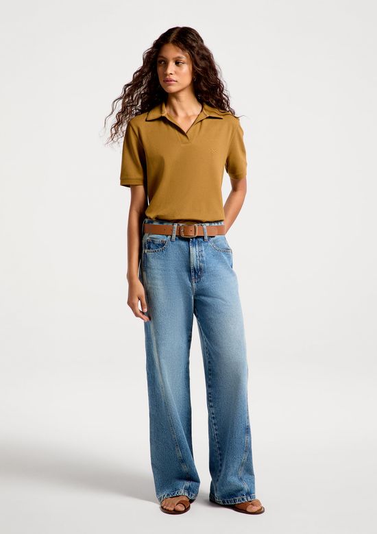 Foto do produto: Camisa Polo Feminina Regular Piquet - Marrom