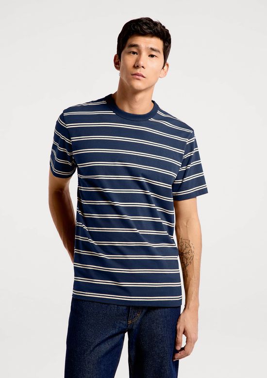 Foto do produto: Camisa Masculina Algodão Fio Tinto - Azul