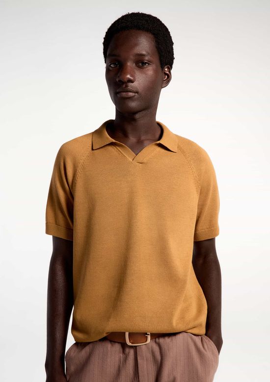 Foto do produto: Polo Masculina Manga Curta Em Tricô - Amarelo