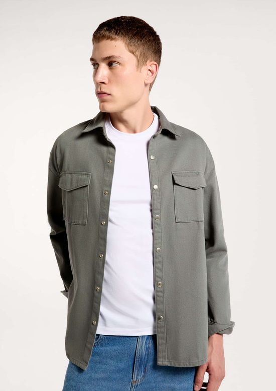 Foto do produto: Camisa Masculina Regular em Sarja - Verde