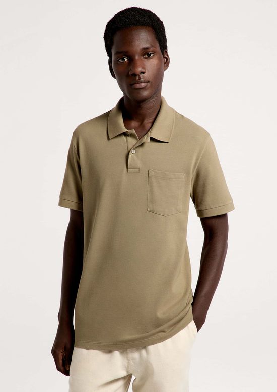 Foto do produto: Camisa Polo Básica Masculina Em Piquet Com Bolso - Verde