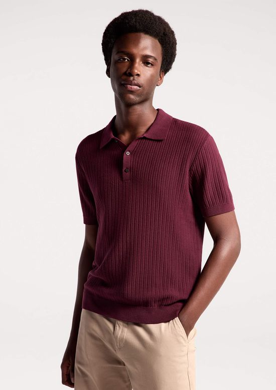 Foto do produto: Polo Masculina Em Tricô Texturizado - Vinho