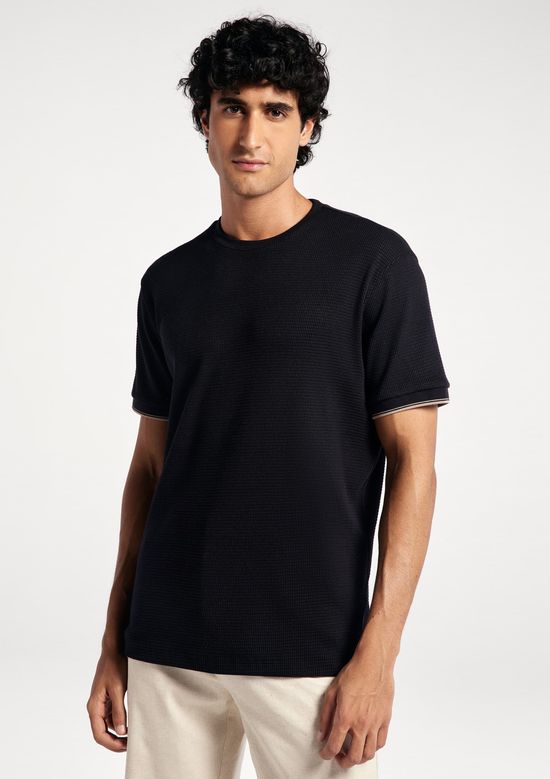 Foto do produto: Camiseta Masculina Manga Curta Em Malha Thermal - Preto
