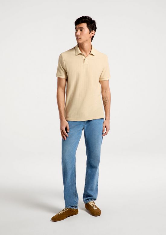 Foto do produto: Camisa Polo Masculina Manga Curta Texturizada - Bege