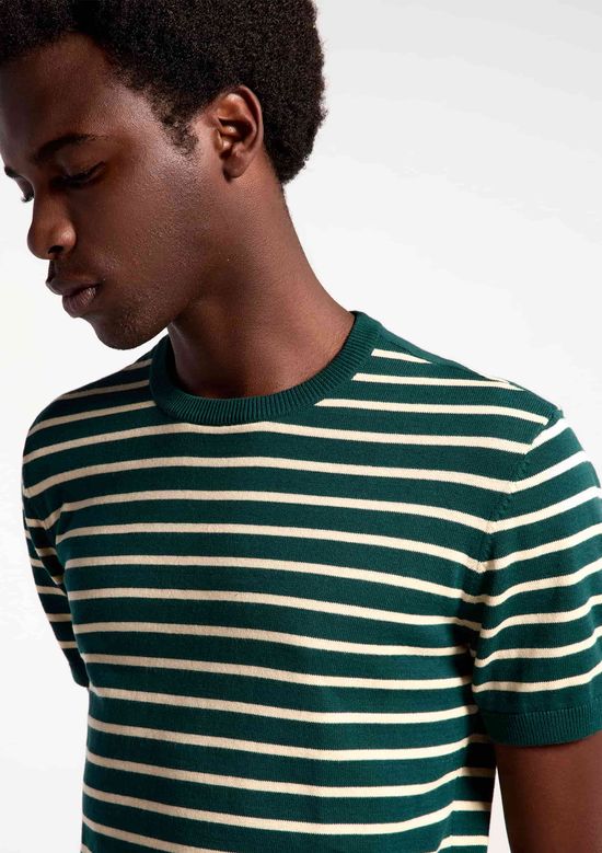 Foto do produto: Camiseta Masculina Tricô Fio Tinto Listrado - Verde