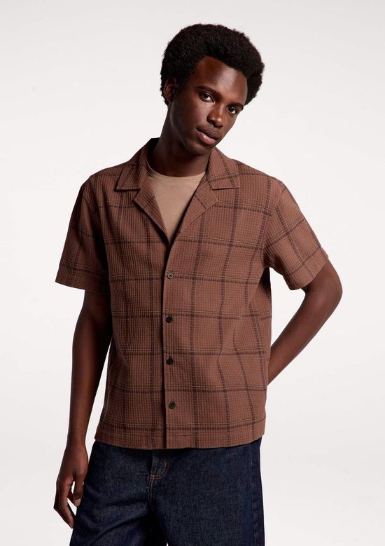 Foto do produto: Camisa Masculina Manga Curta Texturizada - Marrom