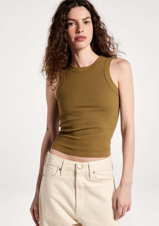 Foto do produto: Regata Básica Feminina Slim Neck - Verde