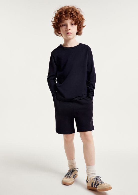 Foto do produto: Bermuda Básica Infantil Menino Em Moletom - Preto