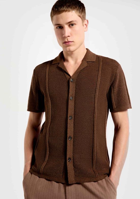 Foto do produto: Camisa Masculina Tricô Texturizada - Marrom