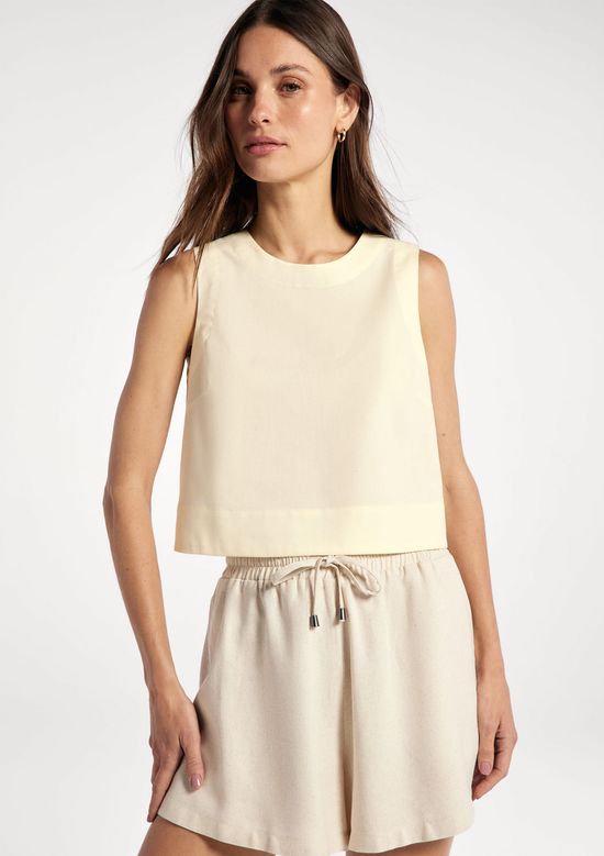 Foto do produto: Regata Feminina Com Linho - Amarelo