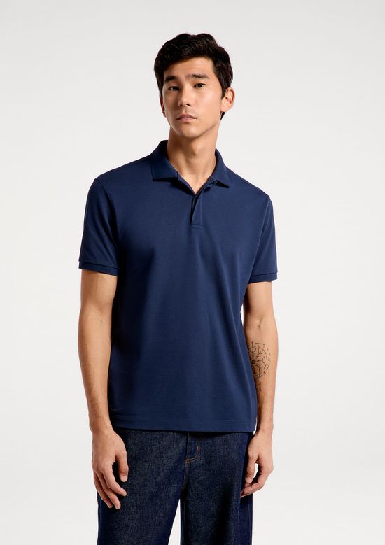 Foto do produto: Camisa Polo Masculina Em Piquet Pima - Azul