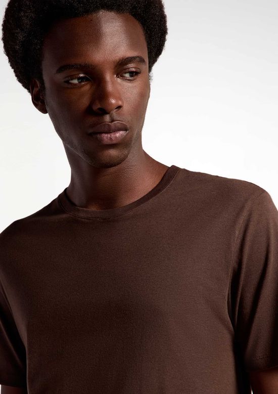 Foto do produto: Camiseta Básica Masculina Manga Curta Em Malha H+ - Marrom