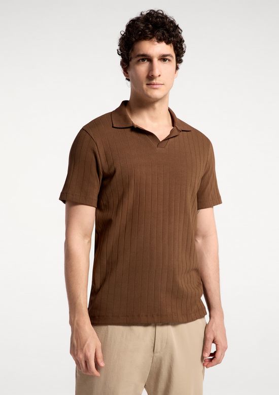 Foto do produto: Polo Masculina Slim Em Algodão - Marrom