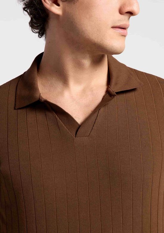 Foto do produto: Polo Masculina Slim Em Algodão - Marrom
