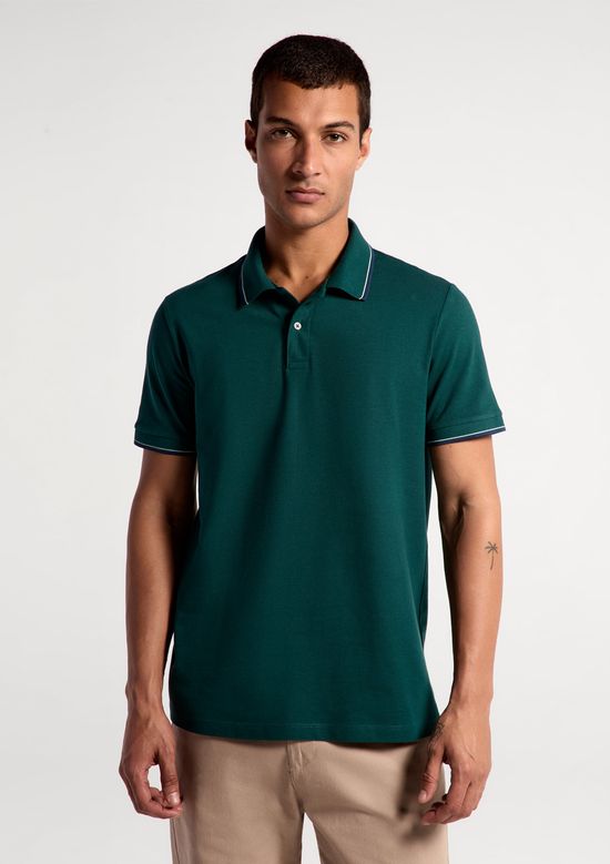 Foto do produto: Camisa Polo Básica Masculina Manga Curta Em Piquet - Verde