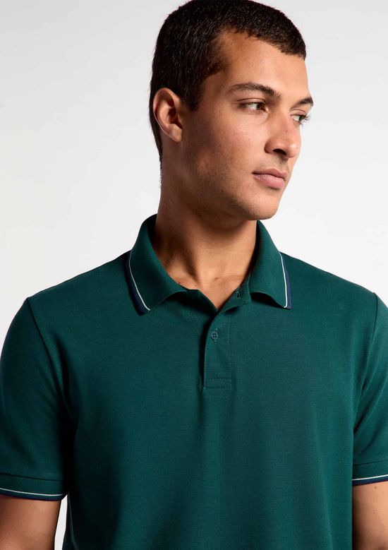 Foto do produto: Camisa Polo Básica Masculina Manga Curta Em Piquet - Verde