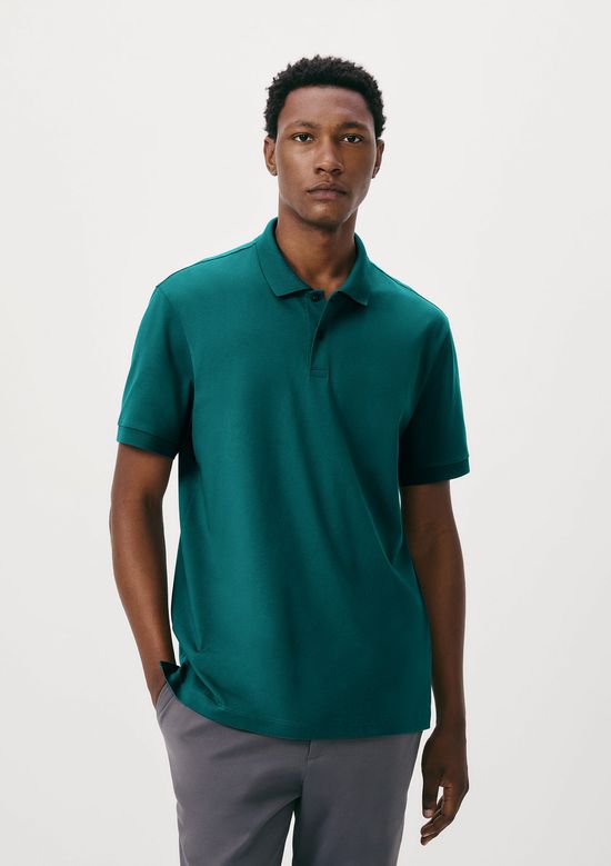 Foto do produto: Camisa Polo Básica Masculina Em Algodão Pima - Verde