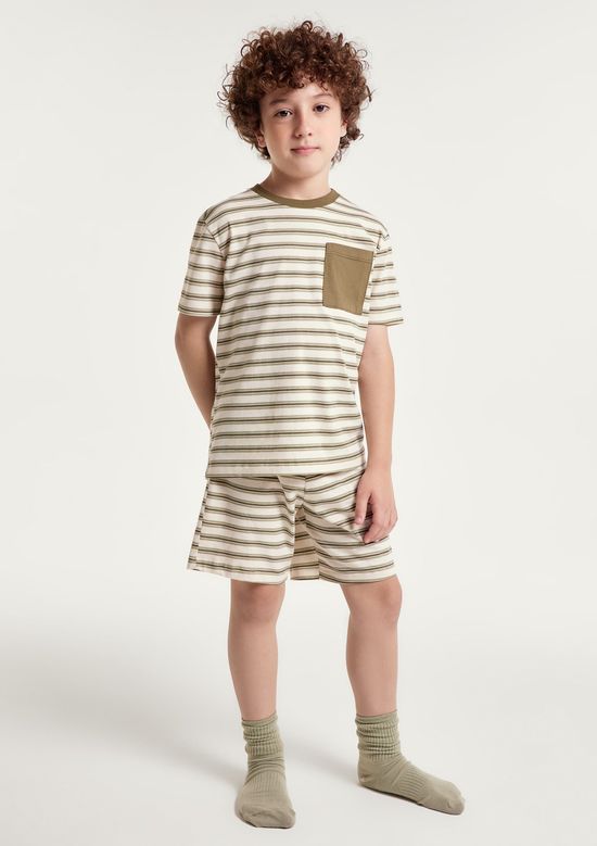 Foto do produto: Pijama Curto Infantil Menino Em Algodão Estampada - Verde