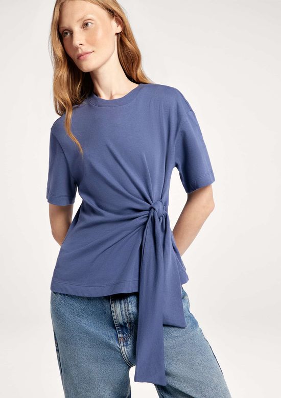 Foto do produto: Blusa Feminina Com Amarração - Azul