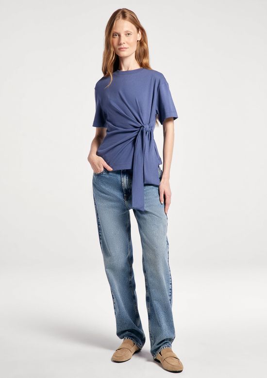 Foto do produto: Blusa Feminina Com Amarração - Azul