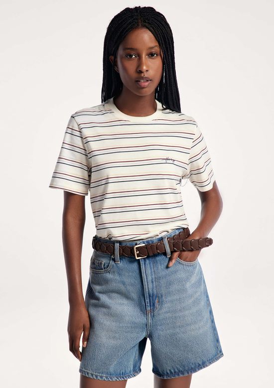 Foto do produto: Camiseta Feminina Manga Curta Listrada - Multicolorido