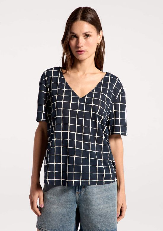 Foto do produto: Blusa Feminina Em Viscose Estampada - Azul