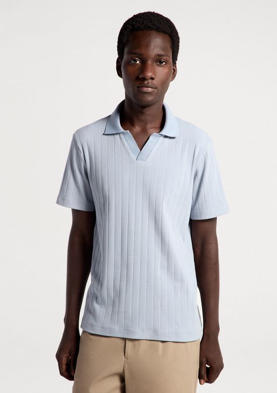 Foto do produto: Polo Masculina Slim Em Algodão - Azul