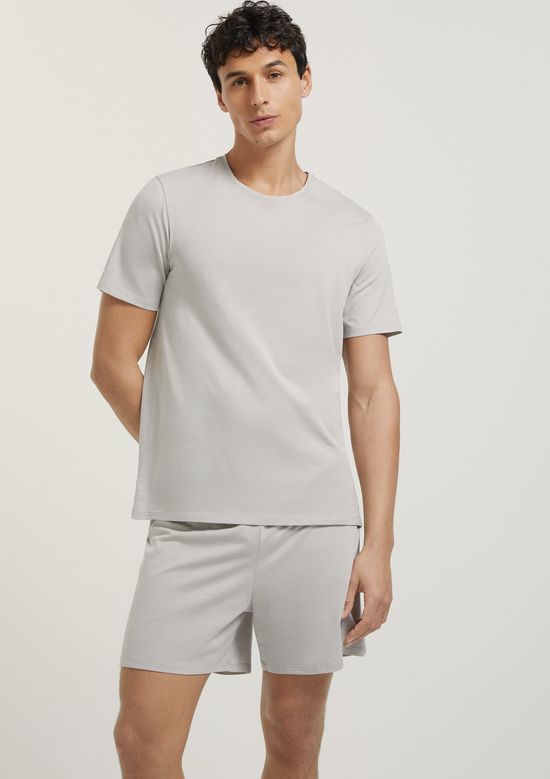 Foto do produto: Pijama Curto Masculino Comfort Em Algodão Pima - Cinza