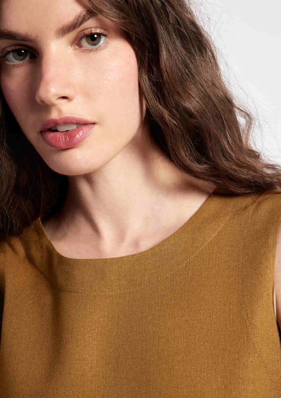 Foto do produto: Regata Feminina Com Linho - Marrom