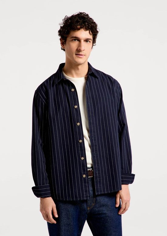 Foto do produto: Camisa Masculina Fio Tinto Comfort - Azul