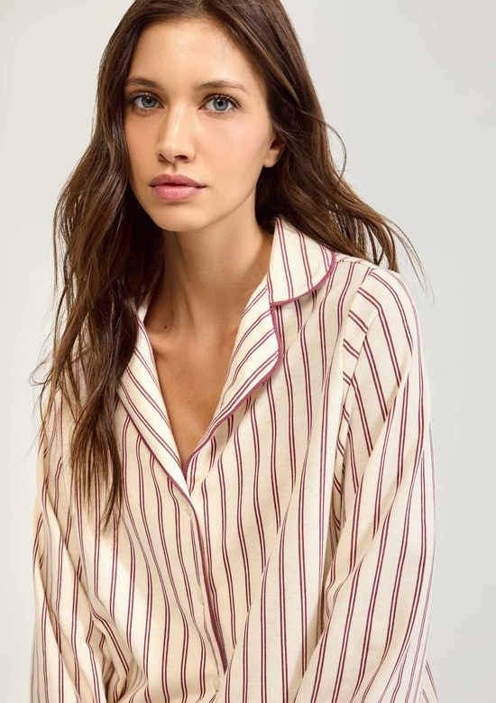 Foto do produto: Pijama Longo Feminino Americano Estampado - Creme
