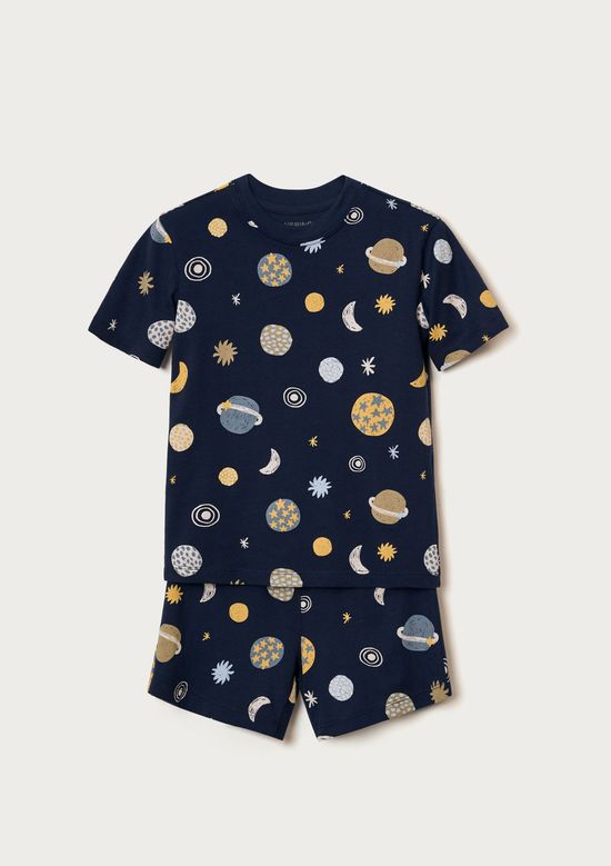 Foto do produto: Pijama Curto Infantil Que Brilha no Escuro - Azul