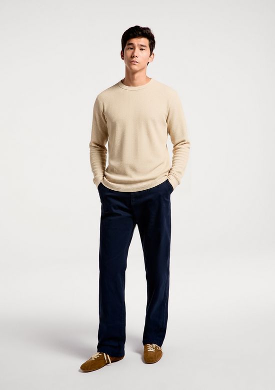 Foto do produto: Camiseta Masculina Manga Longa Em Malha Thermal - Bege