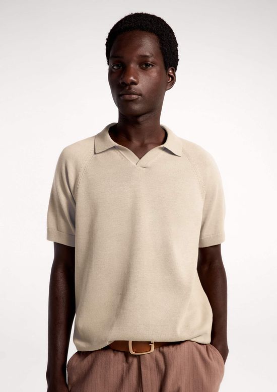 Foto do produto: Polo Masculina Manga Curta Em Tricô - Bege