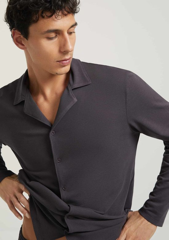 Foto do produto: Pijama Longo Masculino Americano Em Malha Piquet - Cinza