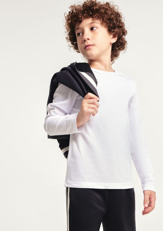 Foto do produto: Camiseta Básica Infantil Unissex Manga Longa - Branco