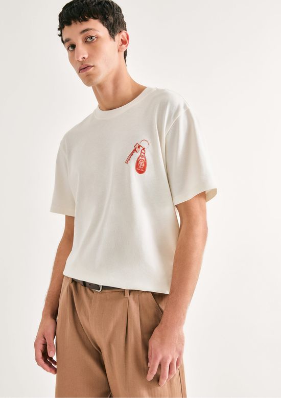 Foto do produto: Camiseta Masculina Comfort Estampada - Off white