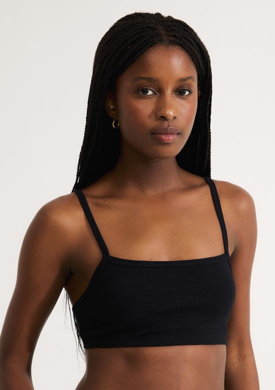 Foto do produto: Top Alças Finas Com Elastano - Preto