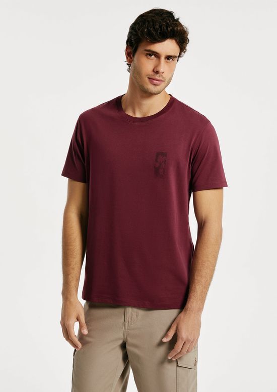 Foto do produto: Camiseta Masculina Algodão Peruano Estampada - Vinho