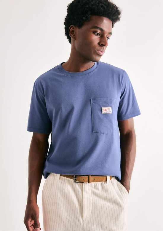Foto do produto: Camiseta Masculina Manga Curta Com Bolso - Azul
