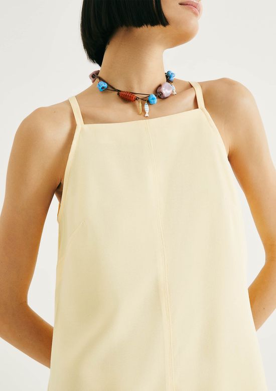 Foto do produto: Vestido Curto Reto Em Peach Touch - Amarelo