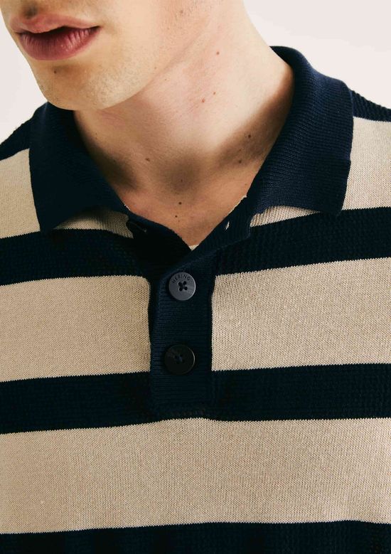 Foto do produto: Polo Masculina Manga Curta Em Tricô Texturizado - Azul