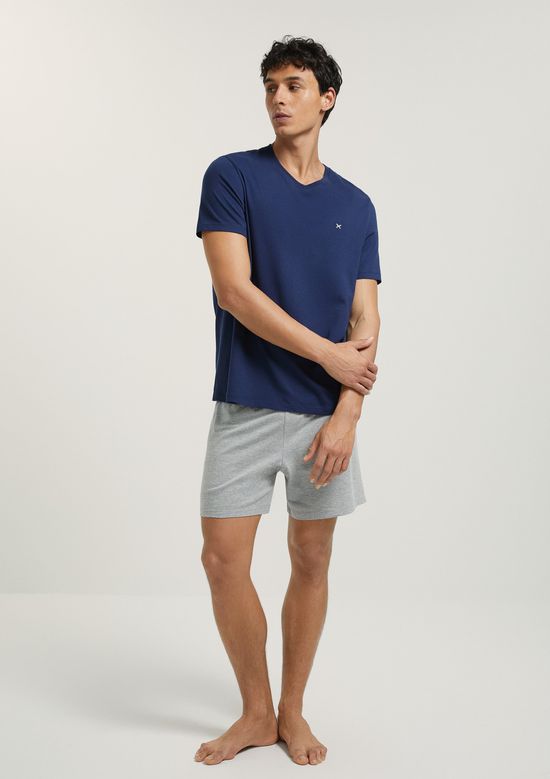 Foto do produto: Pijama Masculino Curto Com Bordado - Cinza