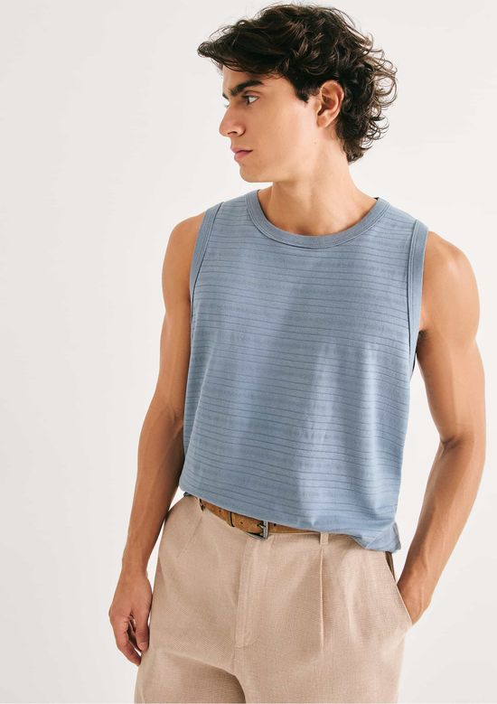 Foto do produto: Regata Masculina Regular Texturizada - Azul