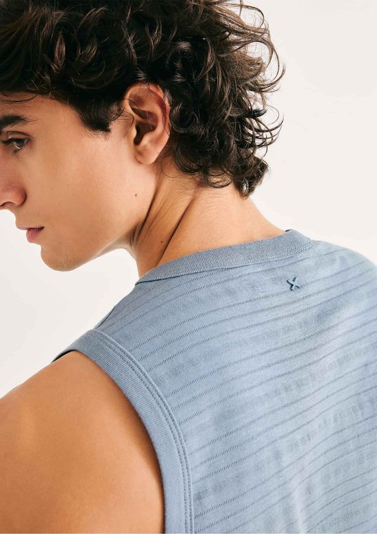 Foto do produto: Regata Masculina Regular Texturizada - Azul