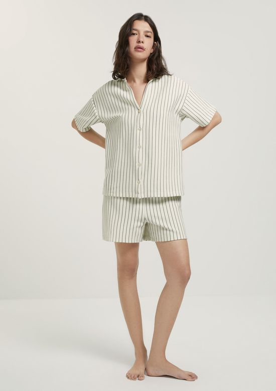 Foto do produto: Pijama Curto Feminino Fio Tinto Texturizado - Creme