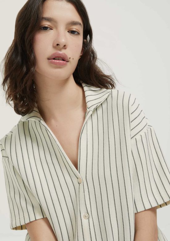 Foto do produto: Pijama Curto Feminino Fio Tinto Texturizado - Creme