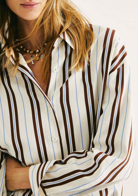 Foto do produto: Camisa Feminina Fio Tinto Ampla - Marrom